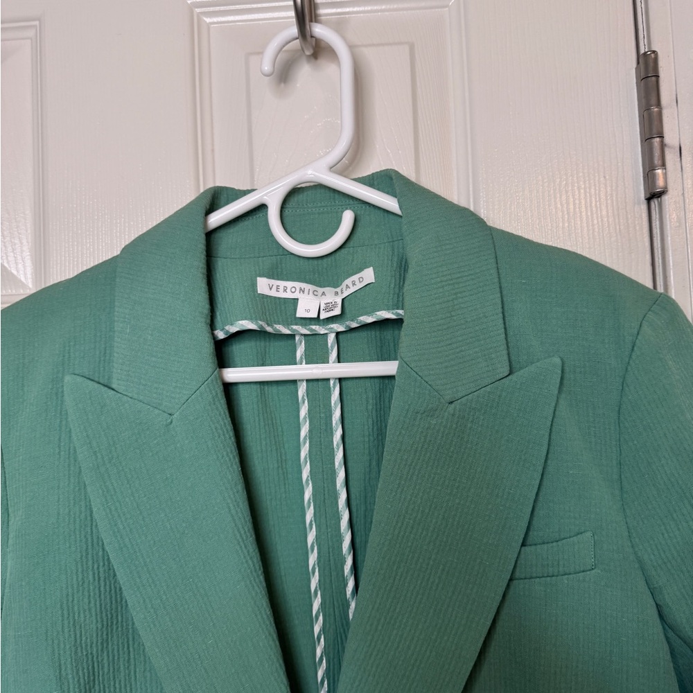 Veronica Beard Mint Green Double-Breasted Blazer - Picture 7 of 16